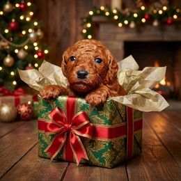 Girl 6 - Red  female Poodle puppy in Mc Henry, Illinois from Sunset Maple Poodles