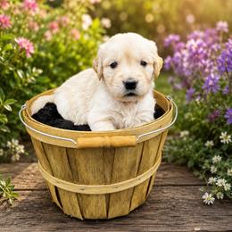 Girl 6 Blossom - Light golden female Golden Retriever puppy in Angier, North Carolina from Howard's Retrievers