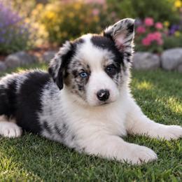 Wrangler - Blue merle and white male Cardigan Welsh Corgi puppy in Kerens, West Virginia from Leather & Lace