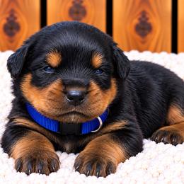 Dark blue collar - Black and mahogany male Rottweiler puppy in Industry, Illinois from KDKs Kennels
