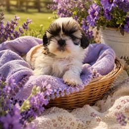 Girl 1 - Gold and white female Shih Tzu puppy in Pittsboro, North Carolina from Krissy Shih Tzu