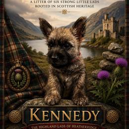 Kennedy - Red brindle male Cairn Terrier puppy in Pottersville, Missouri from Cairn Terriers of Heatherridge,LLC