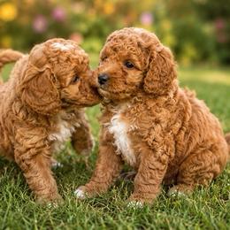 Blaze - Red male Aussiedoodle puppy in Deer Park, Washington from Doodle Paw Ranch