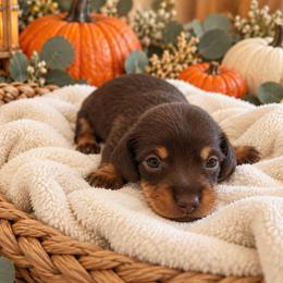Chance- CKC Registration - Chocolate and tan male Dachshund puppy in Stoneville, North Carolina from Yadkin Valley Dachshunds