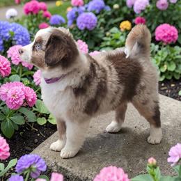 MerSadies - Red merle female Toy Australian Shepherd puppy in Levelland, Texas from Once Upon a Time Aussies
