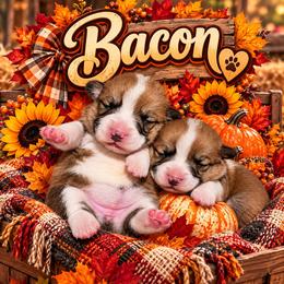 Bacon - White and red male Pembroke Welsh Corgi puppy in Berkeley Springs, West Virginia from Hummingbird Farm