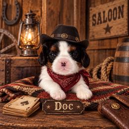 Doc - Tri-color male Cavalier King Charles Spaniel puppy in Enid, Oklahoma from Laurel Crown Cavaliers