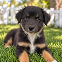 Zion - Black Tri Female - Black tri-color female Australian Shepherd puppy in Hugo, Colorado from Frying Pan Ranch Australian Shepherds