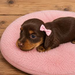 Girl 1 - Chocolate and tan female Dachshund puppy in Stroud, Oklahoma from Route 66 Dachshunds