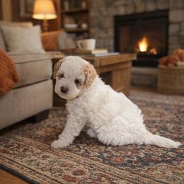 Blue boy - Parti male Goldendoodle puppy in Inman, South Carolina from Mossy Doodles LLC