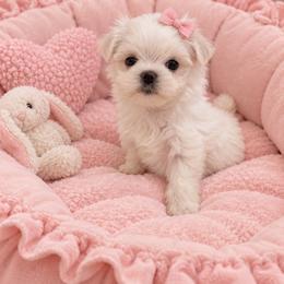 CLARA KOREAN DOLLFACE  TINY - White female Maltese puppy in Orlando, Florida from Denise’s Puppies
