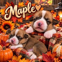 Maple - White and red female Pembroke Welsh Corgi puppy in Berkeley Springs, West Virginia from Hummingbird Farm