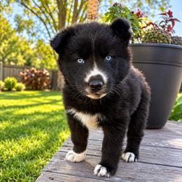 Ridoc - Black and white male Siberian Husky puppy in Oakwood, Ohio from Moonlight Siberian Huskies