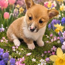 Dewdrop - Red female Pembroke Welsh Corgi puppy in Berkeley Springs, West Virginia from Hummingbird Farm
