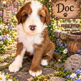 Doc (7 dwarfs theme) - Red  male Goldendoodle puppy in Ozark, Missouri from Halo Doodles