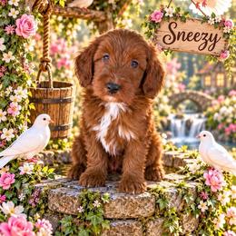 Sneezy (7 dwarfs theme) - Red  female Goldendoodle puppy in Ozark, Missouri from Halo Doodles