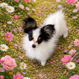 Jon - White black and tan male Papillon puppy in Creola, Alabama from Inspire Papillon
