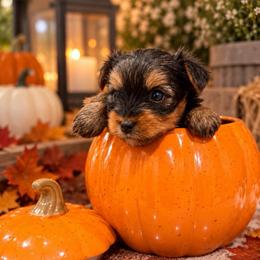 Boy 1 (smallest) shorter - Black and tan male Yorkshire Terrier puppy in Carmichael, California from Mckeever's Yorkies