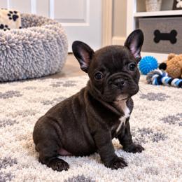 Thelma - Brindle and white female French Bulldog puppy in Grand Praire, Texas from Von Darr Kennels