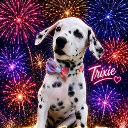 Trixie - White and black female Dalmatian puppy in Mt. Vernon, Texas from Double B