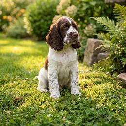 Electra - Liver white and tan female English Springer Spaniel puppy in Newport News, Virginia from Sara's English Springer Spaniels
