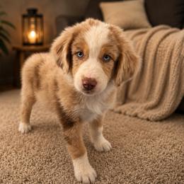 Puppy 3 - Red merle male Miniature Australian Shepherd puppy in Hesperia, California from Brigs Aussies