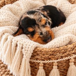 Poppy-CKC Registration - Dapple female Dachshund puppy in Stoneville, North Carolina from Yadkin Valley Dachshunds