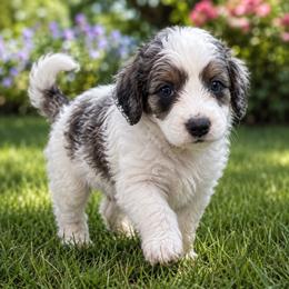 Marshmallow - Blue merle male Bernedoodle puppy in Surprise, Arizona from Gentle Paw Goldendoodles