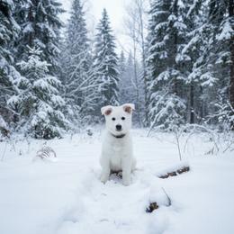 Brown Collar  (LL Bean) - White male Berger Blanc Suisse puppy in Rice Lake, Wisconsin from Windswept White Swiss Shepherds