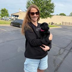 Ireland- Pink Collar - Black female Labrador Retriever puppy in Greensburg, Kentucky from Paws Farm Retrievers
