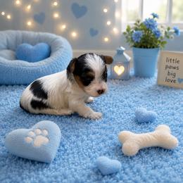Mookie - Parti male Yorkshire Terrier puppy in Jamestown, North Carolina from North Carolina Maltese, Yorkies & Morkies(previously California Maltese, Yorkies & Morkies)