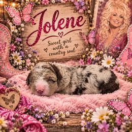 Jolene - Red merle female Aussiedoodle puppy in Lavonia, Georgia from H & A Kennels