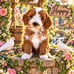 Happy (7 dwarfs theme) - Red  female Goldendoodle puppy in Ozark, Missouri from Halo Doodles