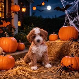 Dexter jr - Red  male Goldendoodle puppy in Roseburg, Oregon from Dbos Furry Friends