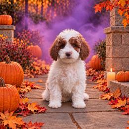 Ember - Parti female Goldendoodle puppy in Roseburg, Oregon from Dbos Furry Friends