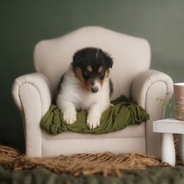 Chanel - Black white and tan female Collie puppy in Huffville, Virginia from Blackberry Hills Cattle dogs and Collies