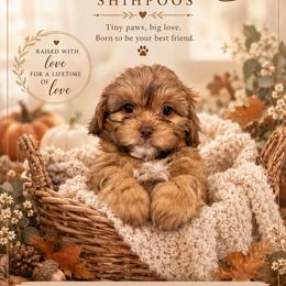 Nessie - Brown female Shihpoo puppy in Hudson, Florida from Thistle & Tails Shihpoos