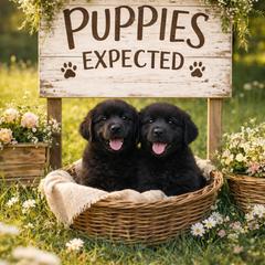 Flat-Coated Retriever puppies from Blixthalka Flat-Coated Retrievers