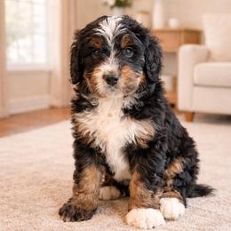 Alps - Tri-color male Bernedoodle puppy in Fort Meade, Florida from Baldwin Dood Ranch