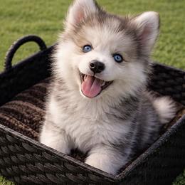 Avery - Tri-color male Pomsky puppy in Amarillo, Texas from Pom Pom Pomskies