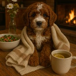 Cocoa - Chocolate Cavapoo puppy in Sisters, Oregon from Saunders Hideaway Homestead