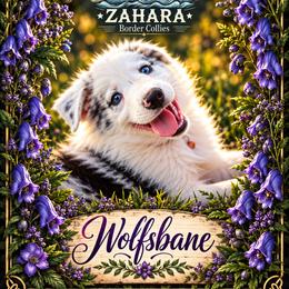 Wolfsbane - Blue merle male Border Collie puppy in Opelousas, Louisiana from Zahara Border Collies