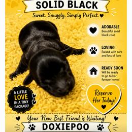 Doxiepoo Girl 2 - Black female Dachshund puppy in Michigan from Amberly's Dachshunds