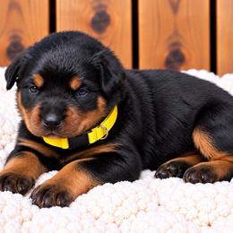 Yellow collar - Black and mahogany male Rottweiler puppy in Industry, Illinois from KDKs Kennels