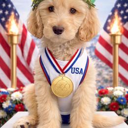 Praline - Cream male Goldendoodle puppy in Tybee Island, Georgia from Castaway Doodles