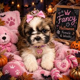 Rays pink - Brindle female Shih Tzu puppy in Temple, Pennsylvania from Kathy Diego's Shih Tzus