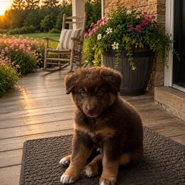 Thumper - Red tri-color male Australian Shepherd puppy in Jones, Oklahoma from J&R Aussies/Shih Tzu