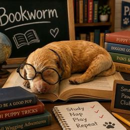 The Bookworm - Parti male Goldendoodle puppy in Social Circle, Georgia from Poppiedoodle Farms