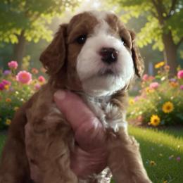 Mickey - Red  male Goldendoodle puppy in Murrieta Ca, California from Gloria's Goldendoodles