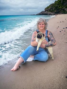 Owner with pug